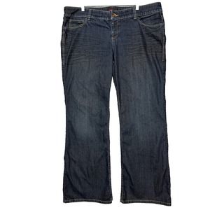 Torrid Jeans Womens 22 Blue Dark Wash Wide Leg High Rise Cotton Stretch Preppy